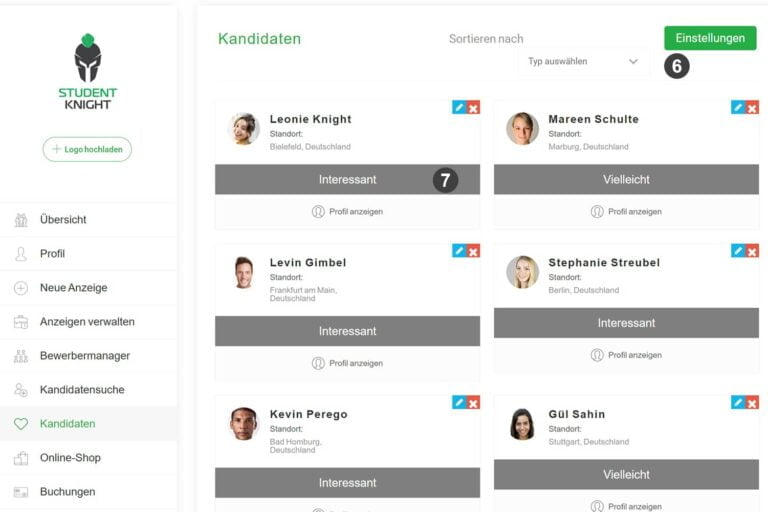 Funktion-Kandidatenpool-3-Merklisten für Handel und Verkauf