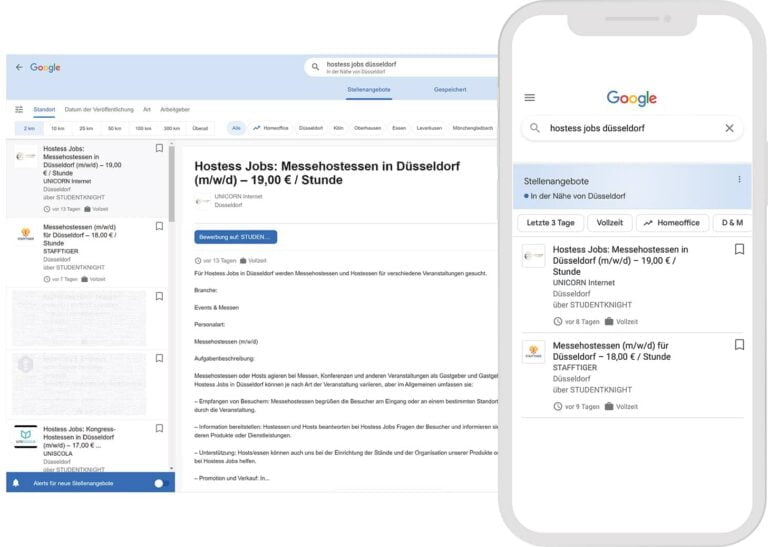 Google-for-Jobs für Handel und Verkauf