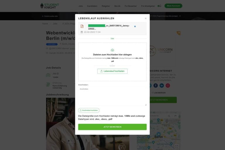 One-Click-Bewerbung für Handel und Verkauf